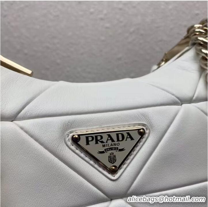 Buy Discount Prada System nappa leather patchwork shoulder bag 1AC151 WHITE