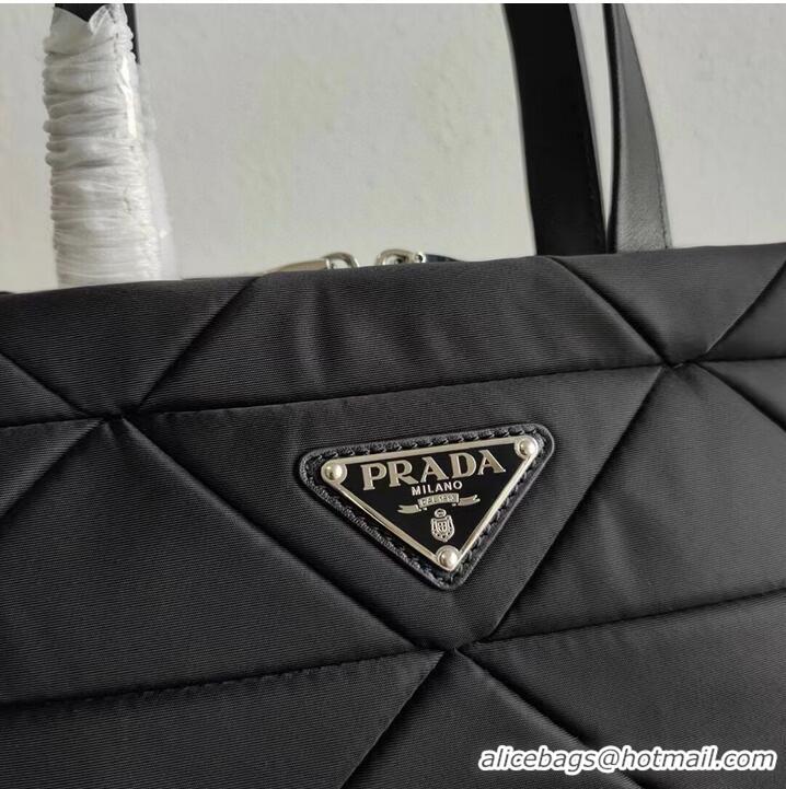 Low Cost Prada Re-Nylon and Saffiano leather shoulder bag 1AG380 black