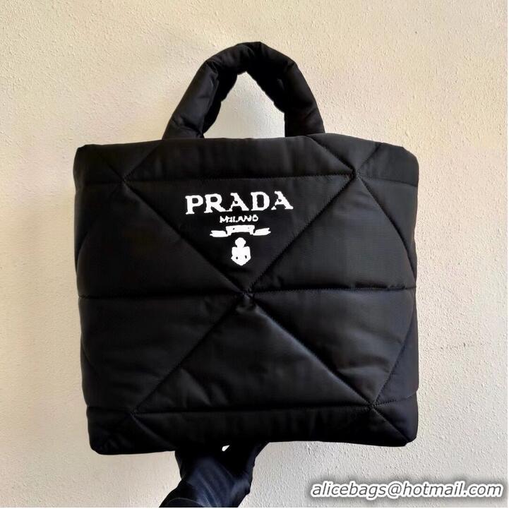 Buy Discount Prada Re-Nylon and Saffiano leather shoulder bag 2AG082 black