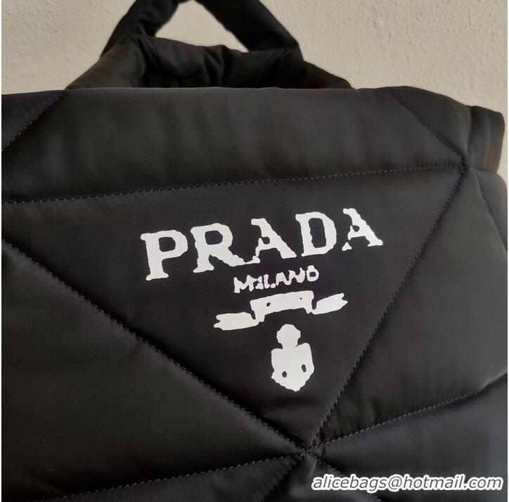 Buy Discount Prada Re-Nylon and Saffiano leather shoulder bag 2AG082 black