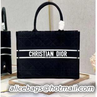 Luxury Discount SMALL DIOR BOOK TOTE Velvet C1287-5 black