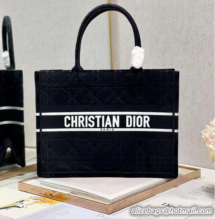 Luxury Discount SMALL DIOR BOOK TOTE Velvet C1287-5 black