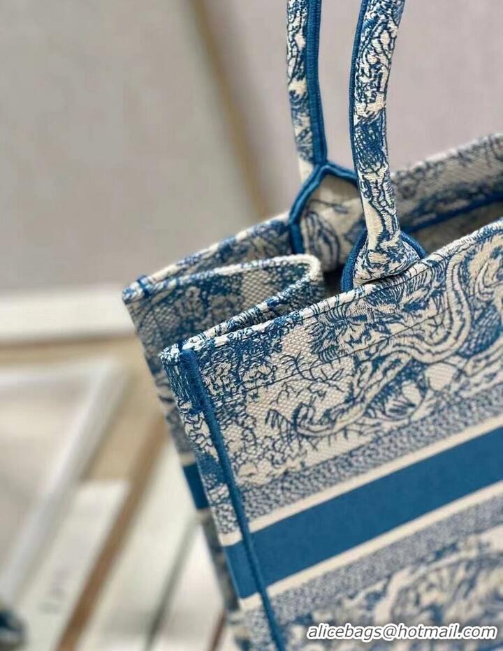 New Fashion DIOR BOOK TOTE Embroidery C1287-6 blue