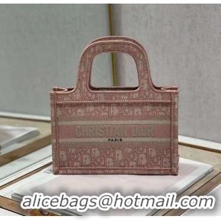 High Quality DIOR BOOK mini TOTE Embroidery C1783-2 pink