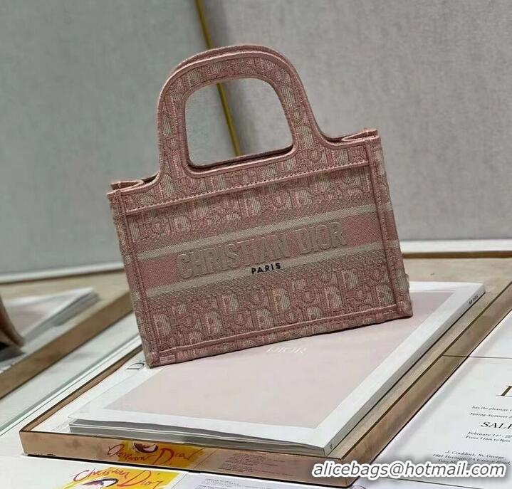 High Quality DIOR BOOK mini TOTE Embroidery C1783-2 pink