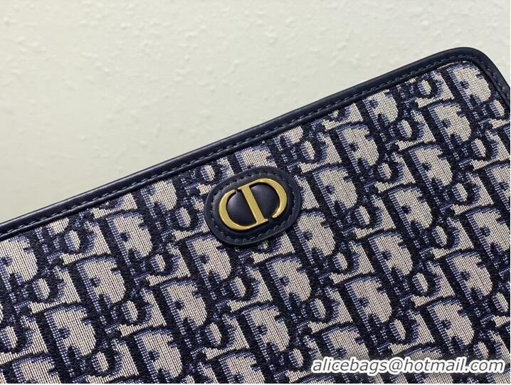 Super Quality Dior Oblique Canvas Cluth Bag C5107 Blue