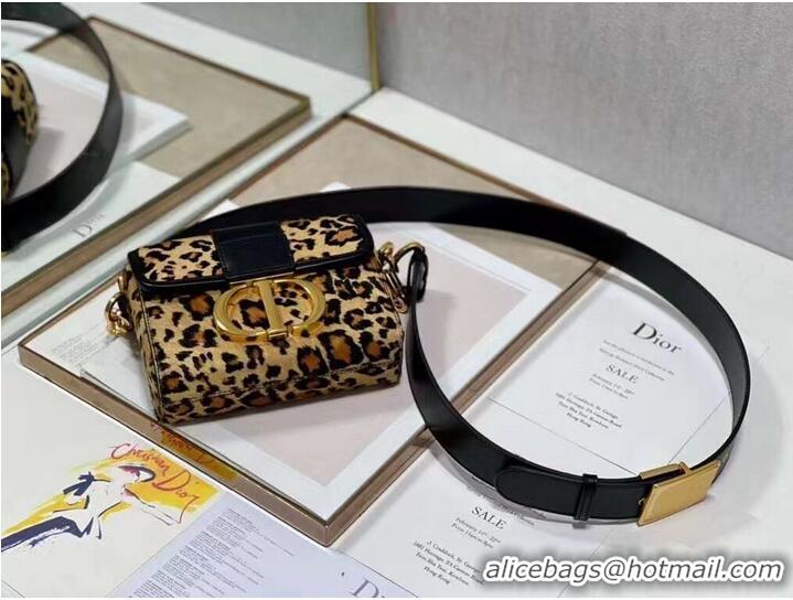 Top Quality Dior 30 MONTAIGNE BOX BAG Oblique Jacquard C9288 Brown Leopard Print