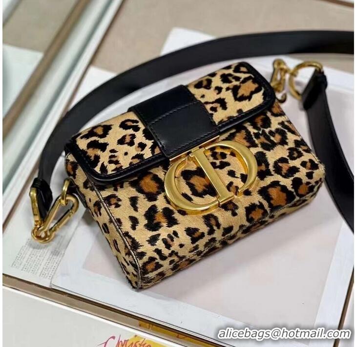 Top Quality Dior 30 MONTAIGNE BOX BAG Oblique Jacquard C9288 Brown Leopard Print