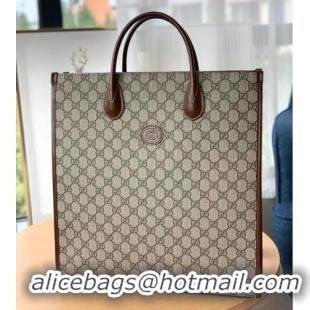 Super Quality Gucci Medium tote with Interlocking G 674155 brown