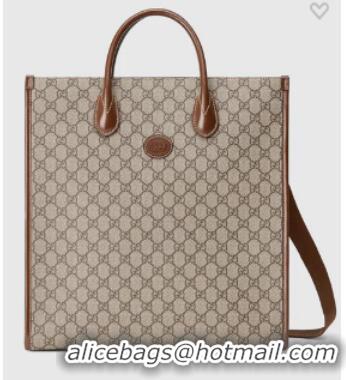 Super Quality Gucci Medium tote with Interlocking G 674155 brown