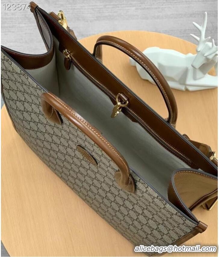 Super Quality Gucci Medium tote with Interlocking G 674155 brown