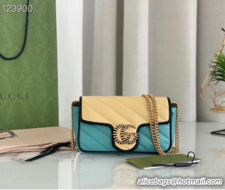 Top Quality Gucci Online Exclusive GG Marmont mini bag 574969 light blue