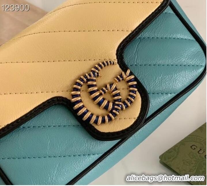 Top Quality Gucci Online Exclusive GG Marmont mini bag 574969 light blue