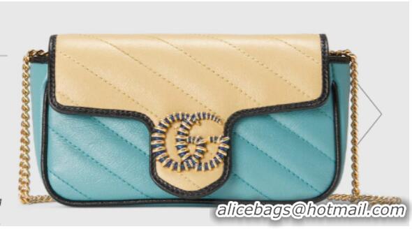 Top Quality Gucci Online Exclusive GG Marmont mini bag 574969 light blue