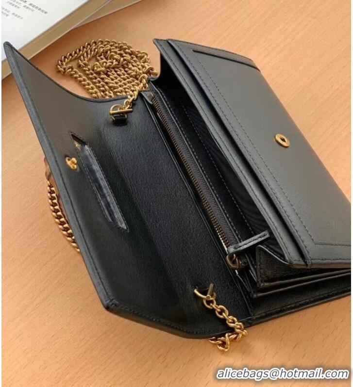 Well Crafted Gucci Diana chain wallet with bamboo 658243 black