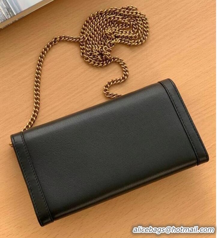 Well Crafted Gucci Diana chain wallet with bamboo 658243 black