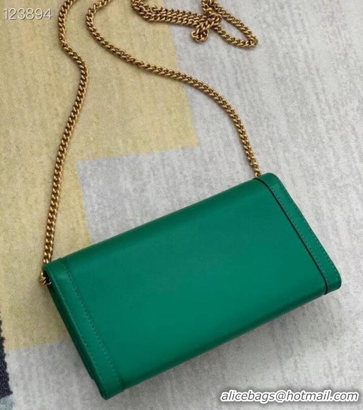 Inexpensive Gucci Diana chain wallet with bamboo 658243 green