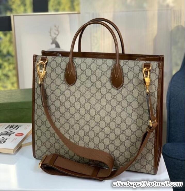 Super Quality Gucci Medium tote with Interlocking G 674148 brown