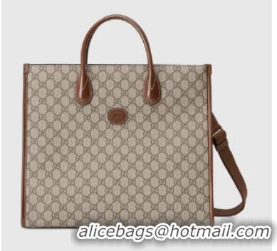 Super Quality Gucci Medium tote with Interlocking G 674148 brown