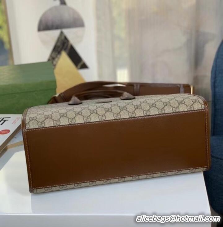 Super Quality Gucci Medium tote with Interlocking G 674148 brown