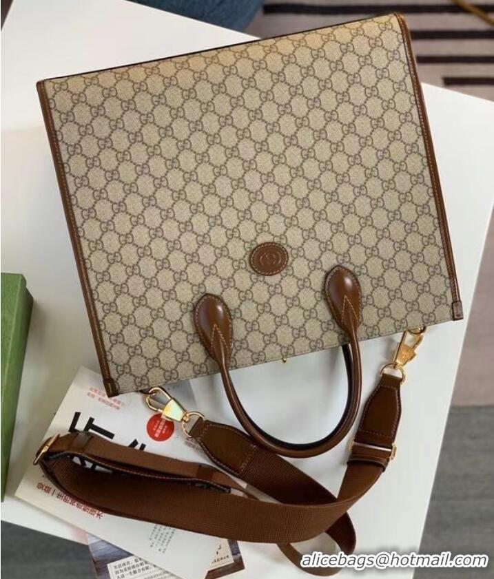 Super Quality Gucci Medium tote with Interlocking G 674148 brown