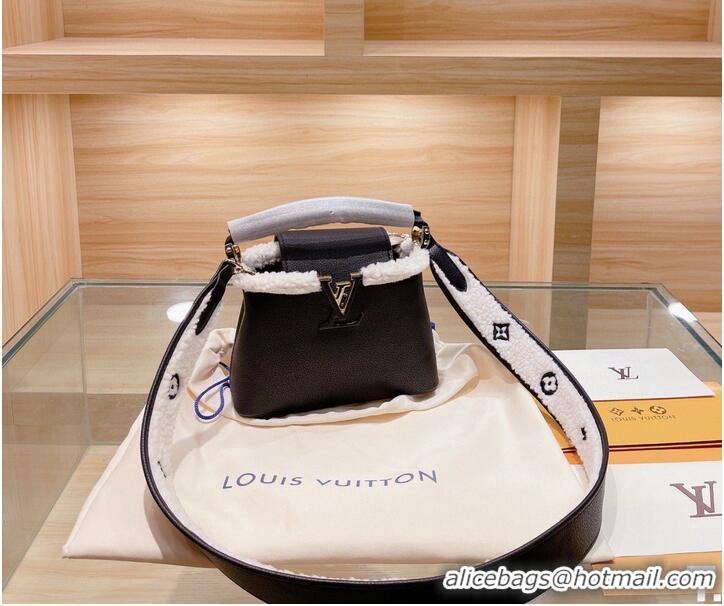 Famous Brand Louis Vuitton CAPUCINES BB MM Wool M58608 Black