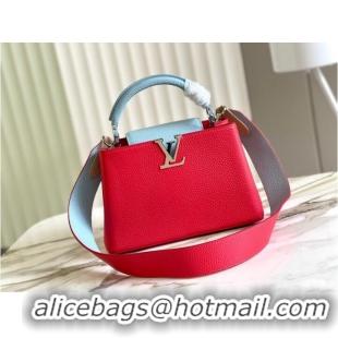 Inexpensive Louis Vuitton CAPUCINES BB M48865 red&sky blue