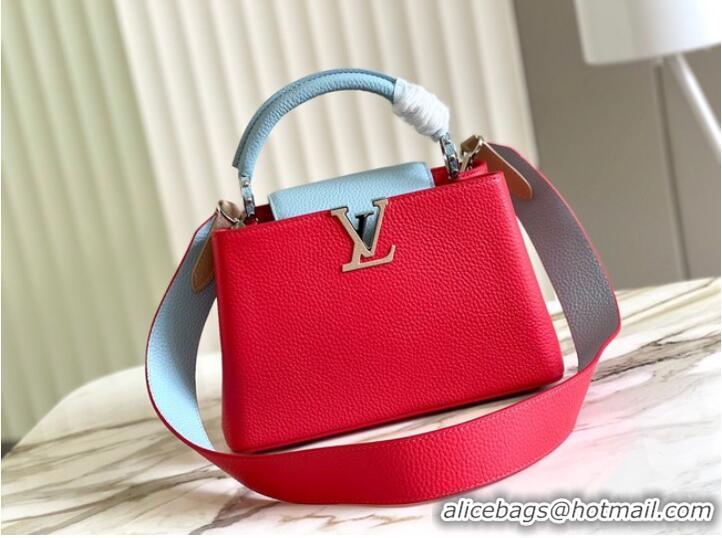 Inexpensive Louis Vuitton CAPUCINES BB M48865 red&sky blue