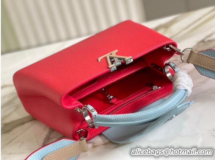 Inexpensive Louis Vuitton CAPUCINES BB M48865 red&sky blue