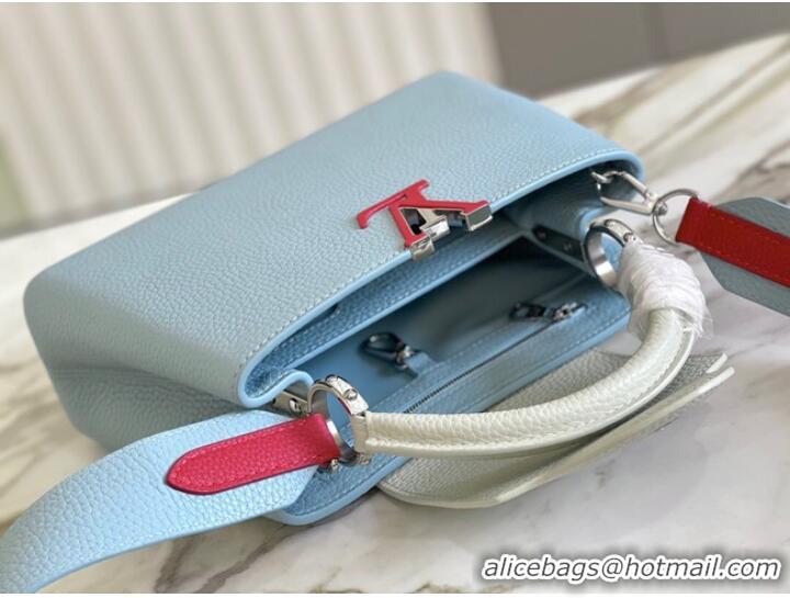 Top Quality Louis Vuitton CAPUCINES BB M48865 sky blue&white