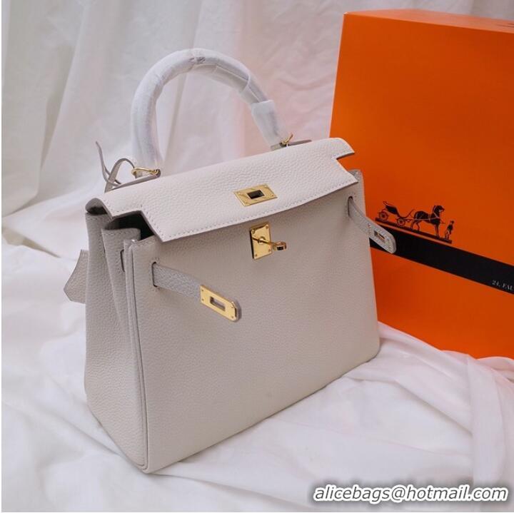 New Cheap Hermes Kelly Shoulder Bag Original TOGO Leather KY3255 white