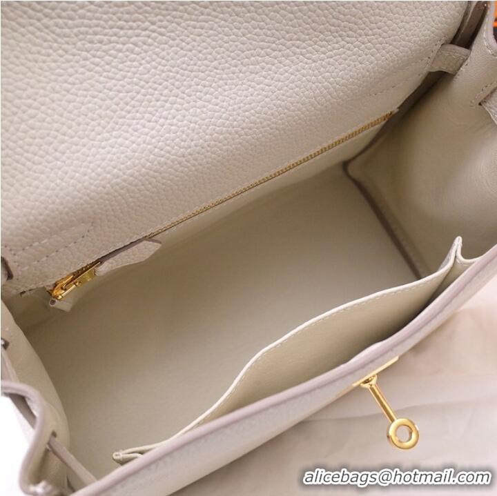 New Cheap Hermes Kelly Shoulder Bag Original TOGO Leather KY3255 white