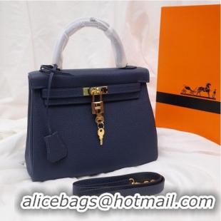 Market Sells Hermes Kelly Shoulder Bag Original TOGO Leather KY3255 royal blue