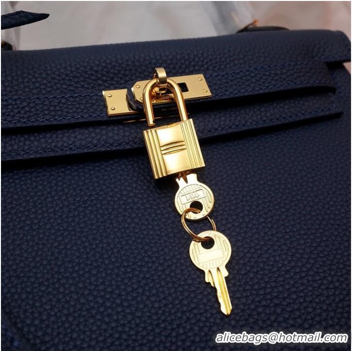 Market Sells Hermes Kelly Shoulder Bag Original TOGO Leather KY3255 royal blue