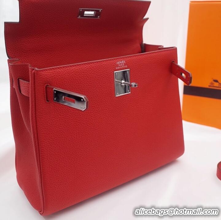 Top Quality Hermes Kelly Shoulder Bag Original TOGO Leather KY3255 red