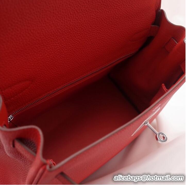 Top Quality Hermes Kelly Shoulder Bag Original TOGO Leather KY3255 red