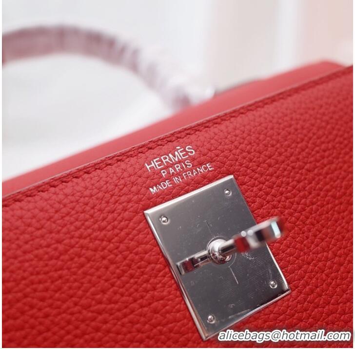 Top Quality Hermes Kelly Shoulder Bag Original TOGO Leather KY3255 red