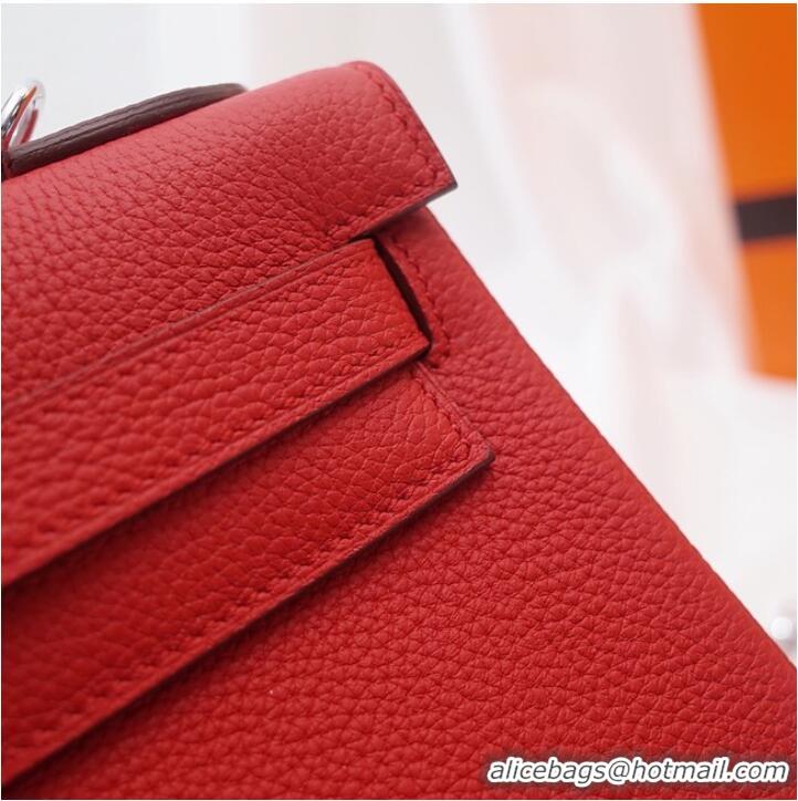 Top Quality Hermes Kelly Shoulder Bag Original TOGO Leather KY3255 red