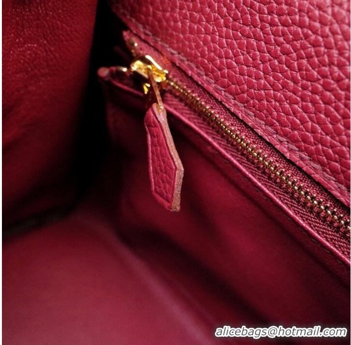 Super Quality Hermes Kelly Shoulder Bag Original TOGO Leather KY3255 claret