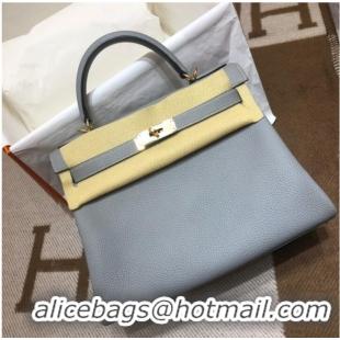 Good Product Hermes Kelly Shoulder Bag Original TOGO Leather KY3255 light blue