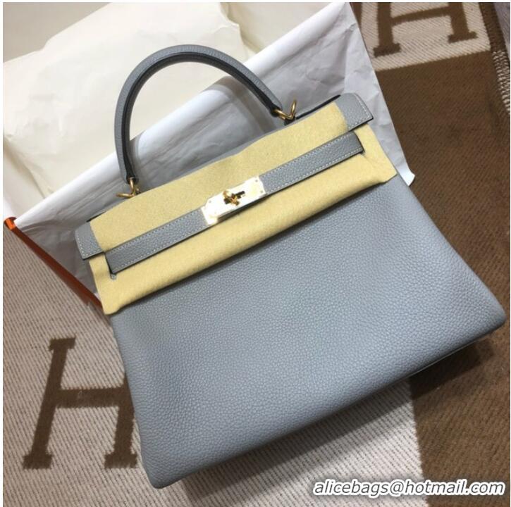 Good Product Hermes Kelly Shoulder Bag Original TOGO Leather KY3255 light blue