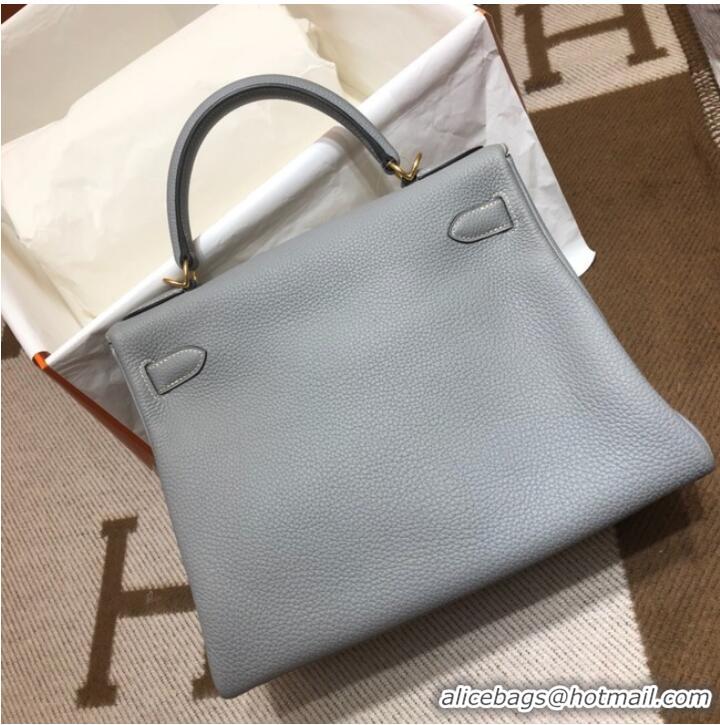 Good Product Hermes Kelly Shoulder Bag Original TOGO Leather KY3255 light blue