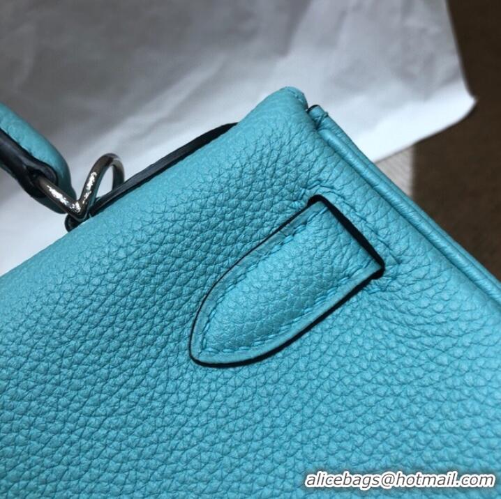 Reasonable Price Hermes Kelly Shoulder Bag Original TOGO Leather KY3255 sky blue