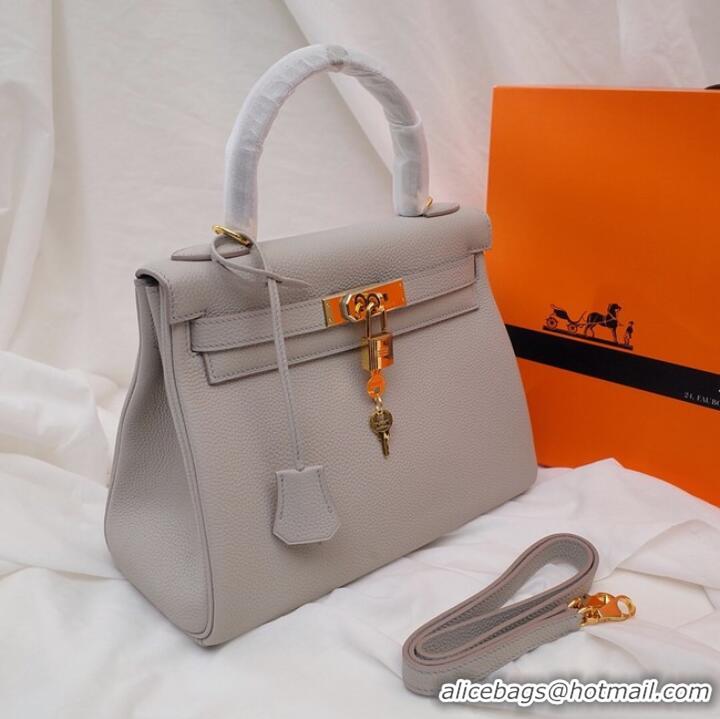 Luxury Discount Hermes Kelly Shoulder Bag Original TOGO Leather KY3255 Pearl grey