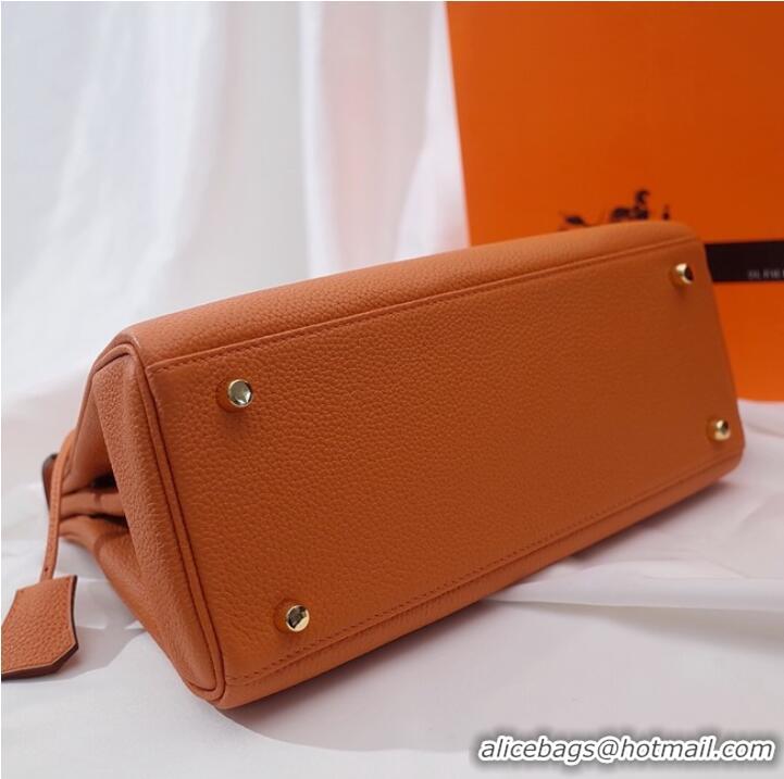 Famous Brand Hermes Kelly Shoulder Bag Original TOGO Leather KY3255 orange