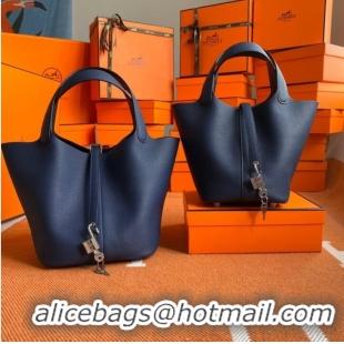 Inexpensive Hermes Picotin Lock Bags Original togo Leather PL3388 Sapphire blue