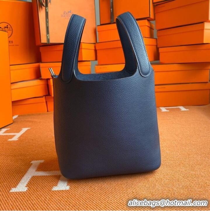 Inexpensive Hermes Picotin Lock Bags Original togo Leather PL3388 Sapphire blue