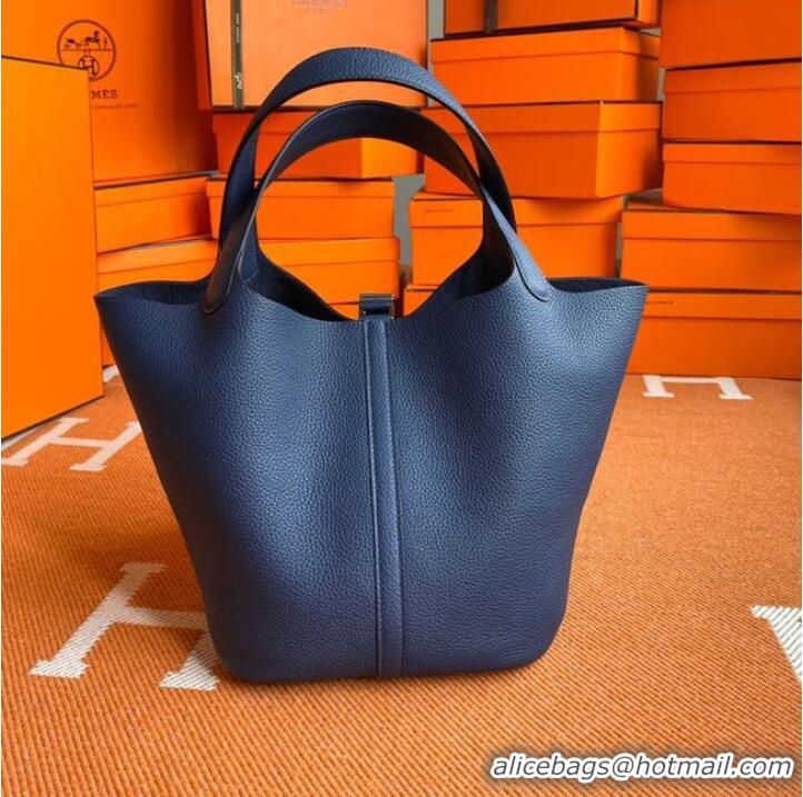 Inexpensive Hermes Picotin Lock Bags Original togo Leather PL3388 Sapphire blue