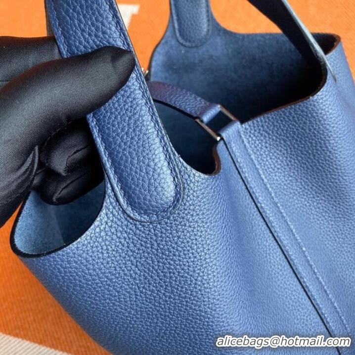 Inexpensive Hermes Picotin Lock Bags Original togo Leather PL3388 Sapphire blue