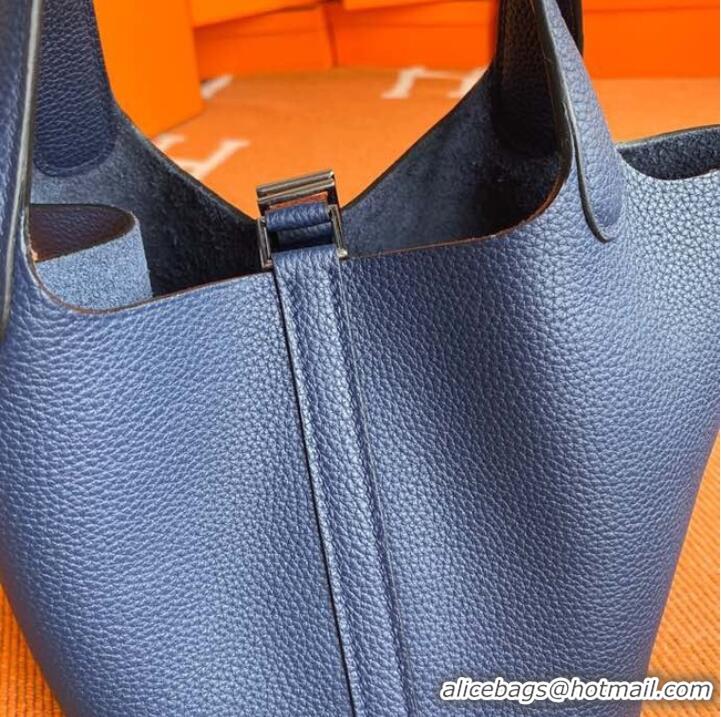 Inexpensive Hermes Picotin Lock Bags Original togo Leather PL3388 Sapphire blue